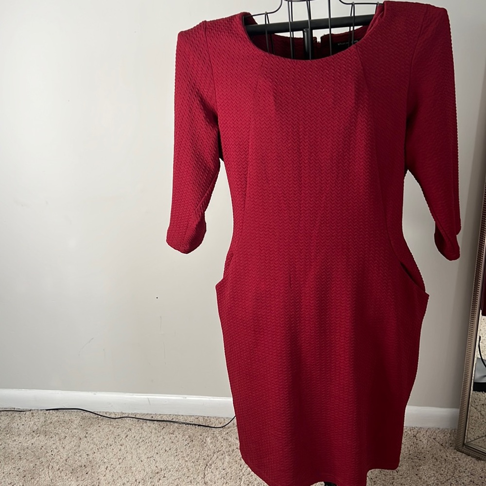 Red dress with pockets